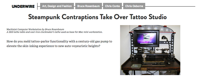 Featured image for “Wired Magazine: Steampunk contraptions take over tattoo studio”